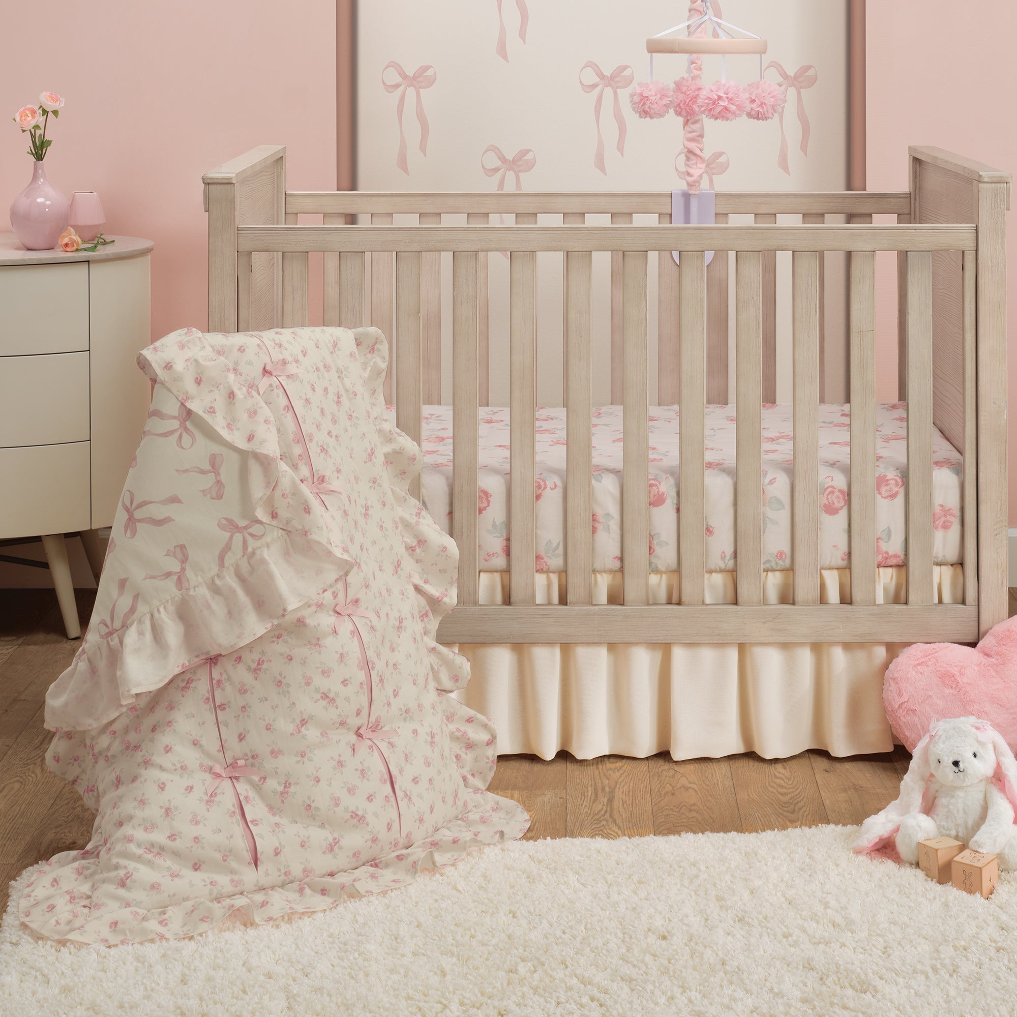 Coquette Floral Nursery Baby Crib Bedding