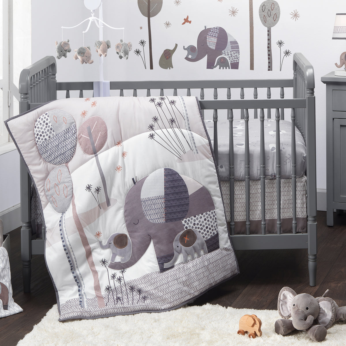 Babies r us elephant clearance crib set