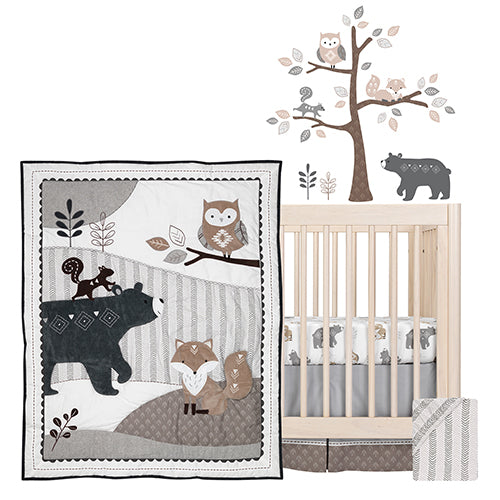 Baby Crib Mattress Woodland Crib Bedding Set, Sage Green Nursery