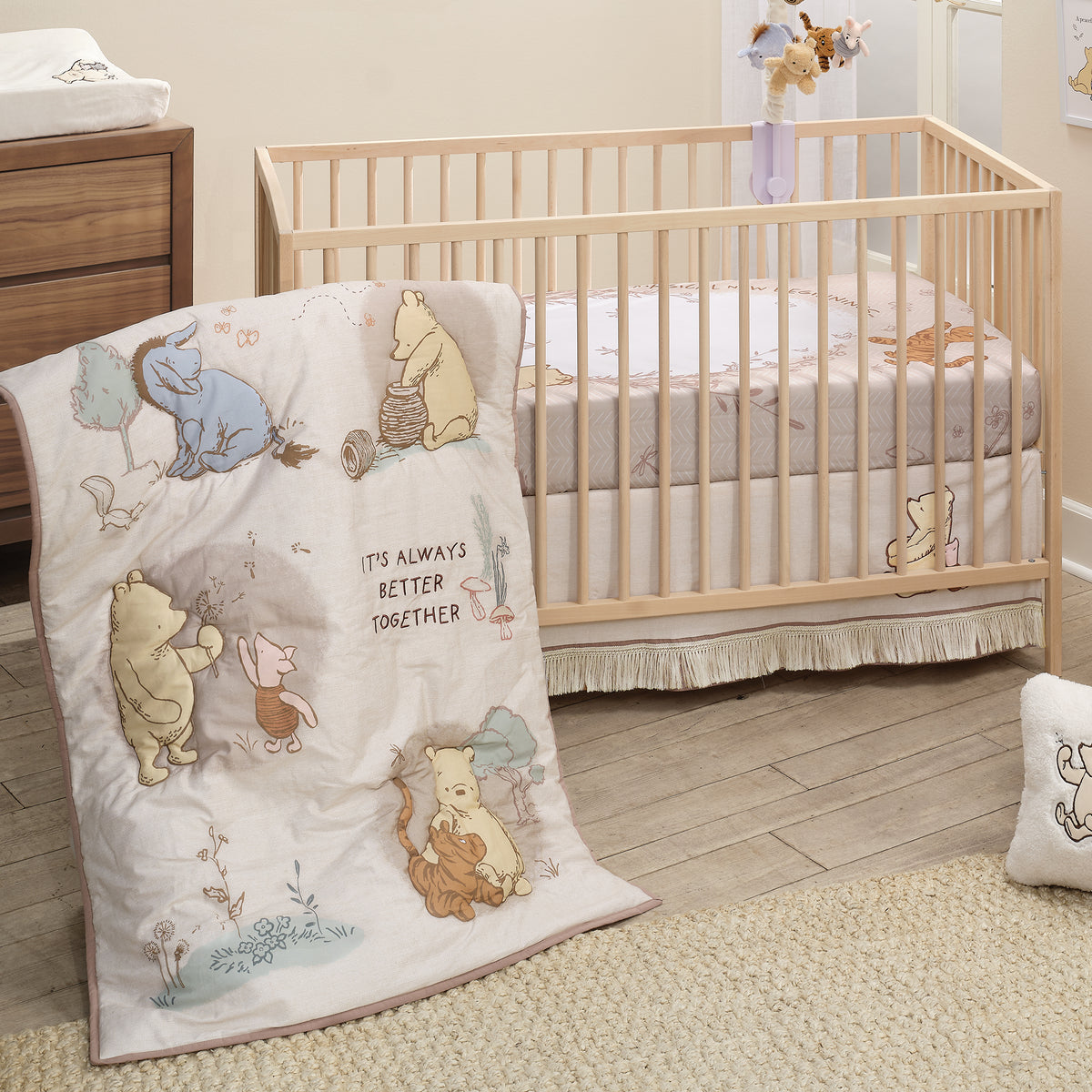 Winnie the pooh 2024 crib bedding pink