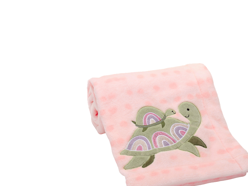 Baby Blankets - Sea Dreams Pink with Turtles