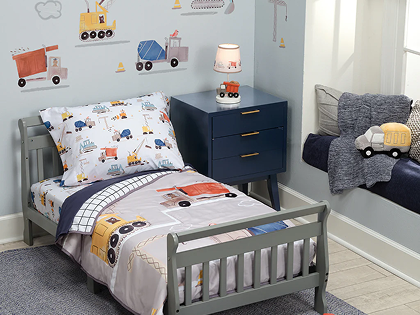 construction zone toddler bedding