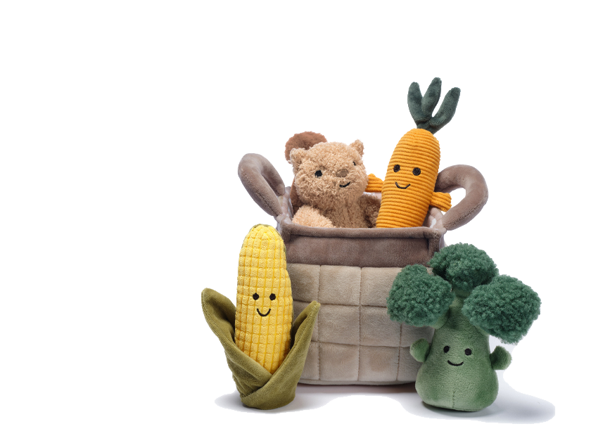 veggie basket plush play set