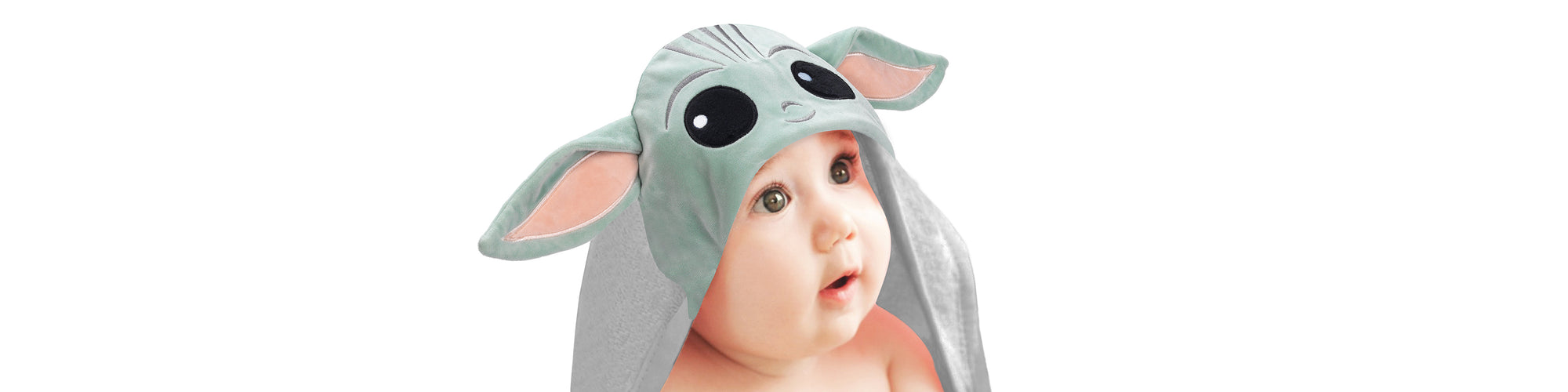 grogu hooded towel with baby