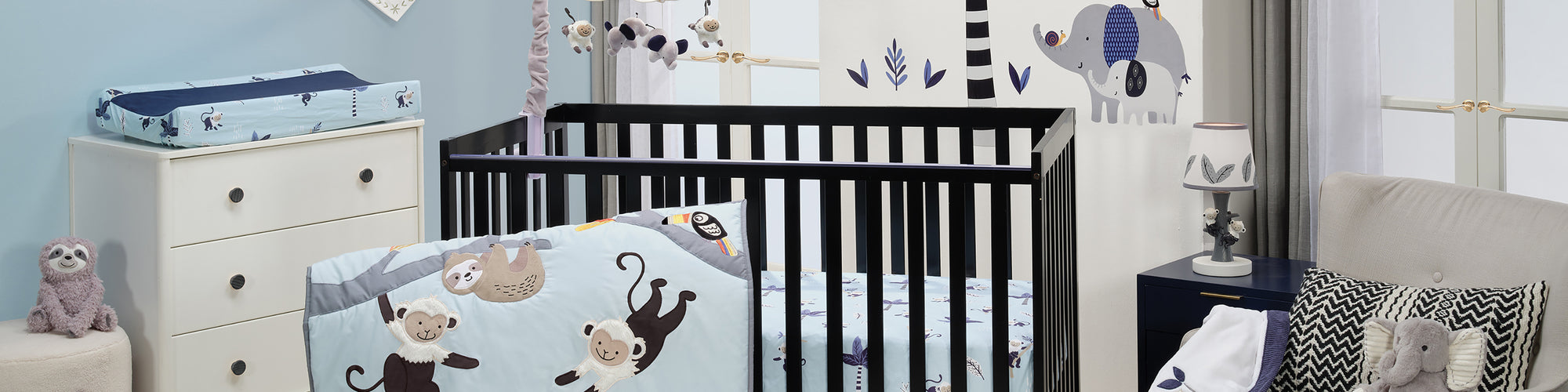 jungle party nursery bedding