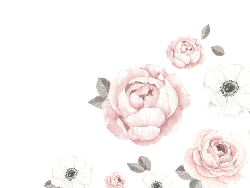 Wall Decals - Pink Watercolor Floral