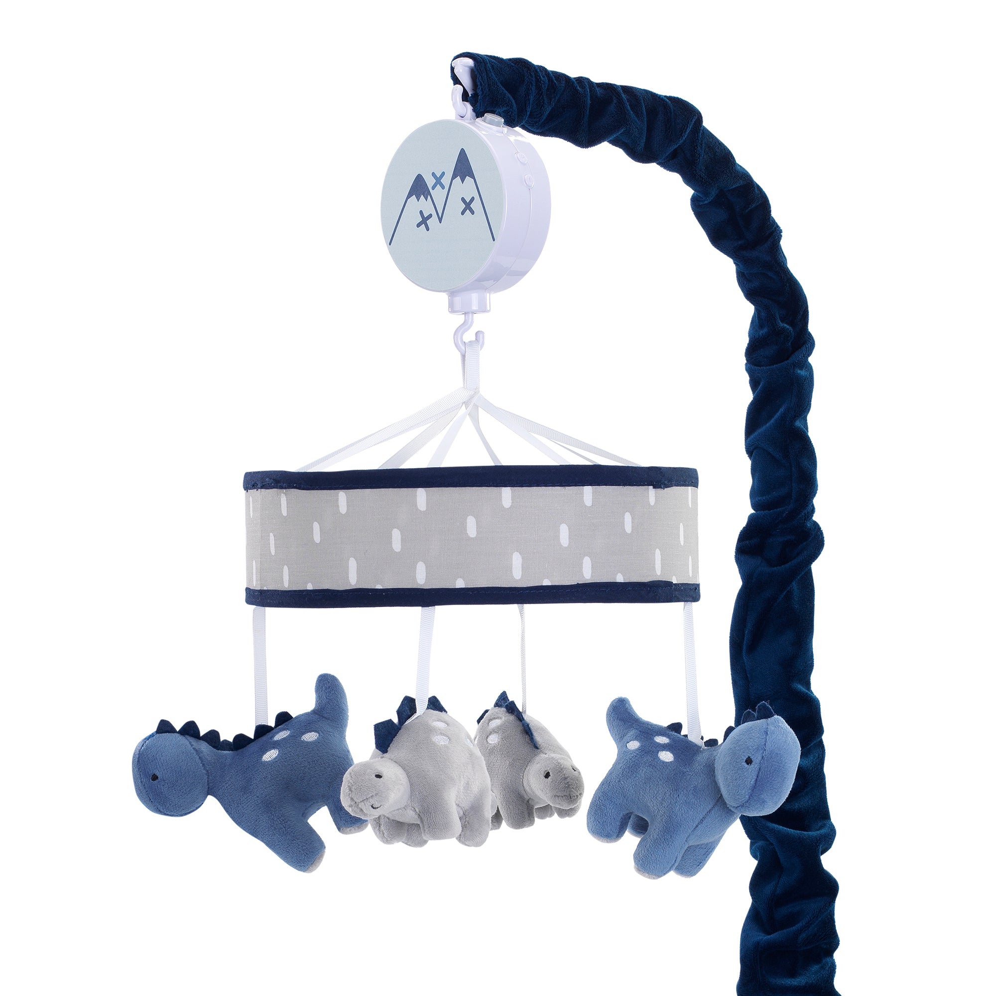 Baby Dino Blue/Gray Dinosaur Musical Baby Crib Mobile Soother Toy