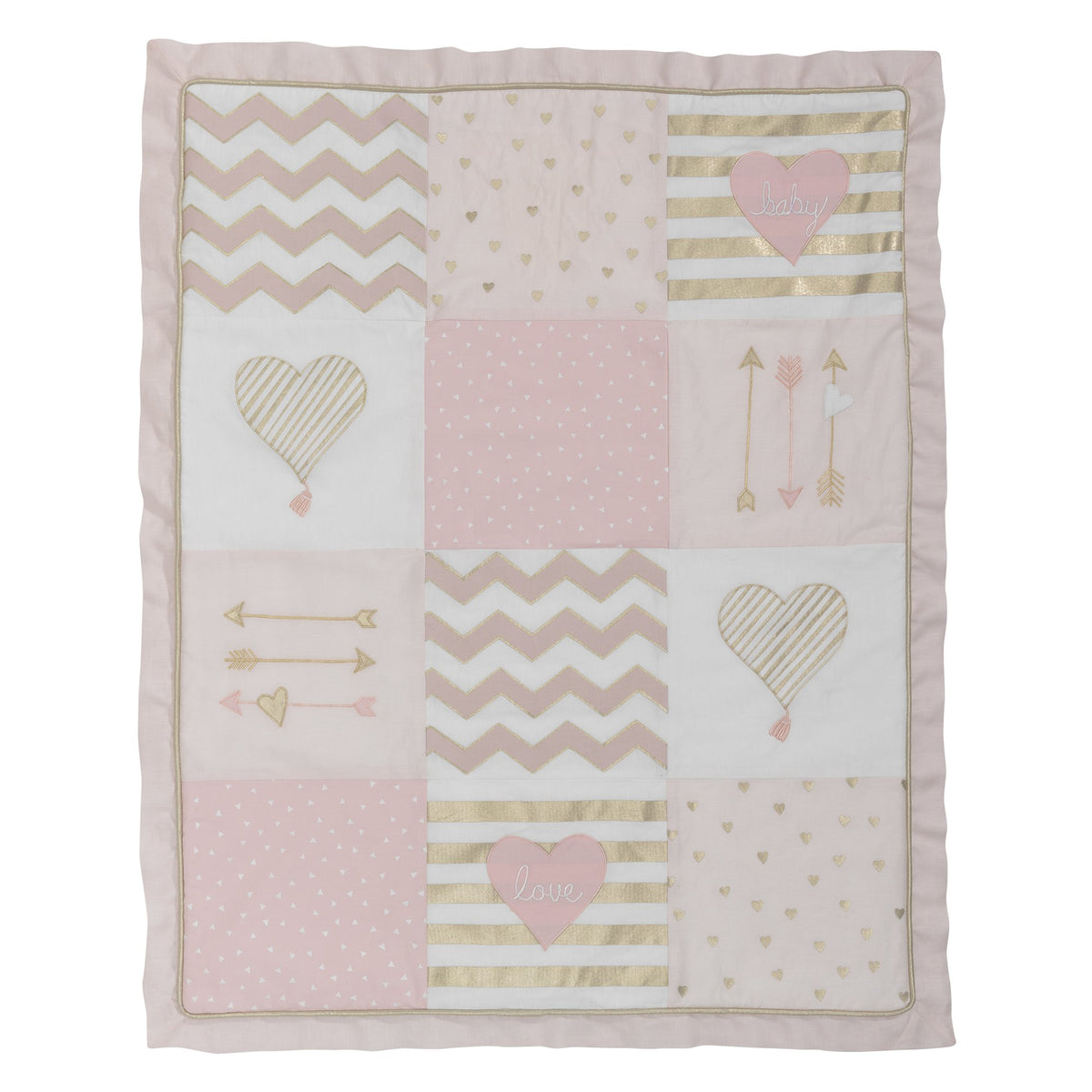 Pink and outlet gold crib bedding