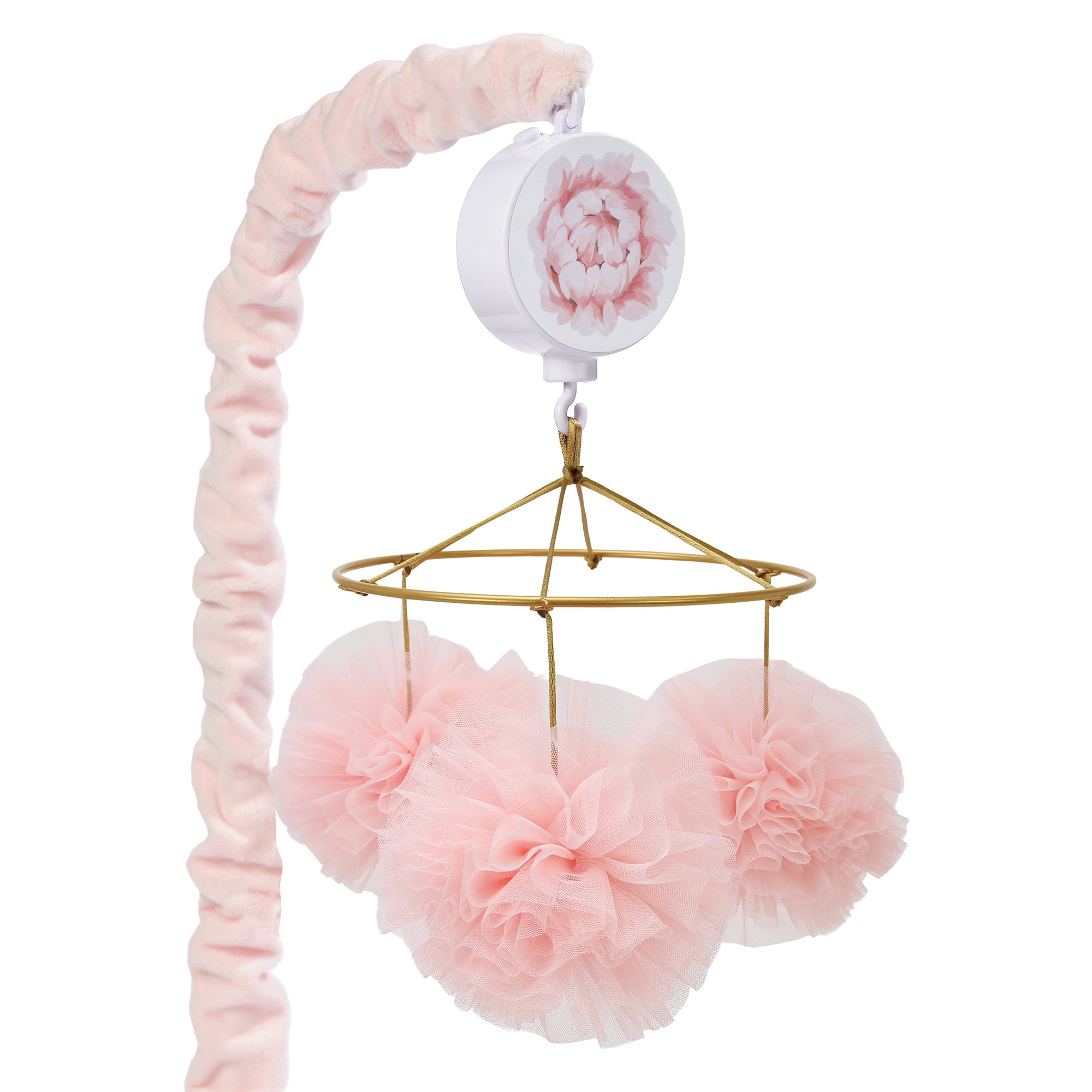 Secret Garden Pink Pom Pom Musical Baby Crib Mobile Soother Toy  display picture 1