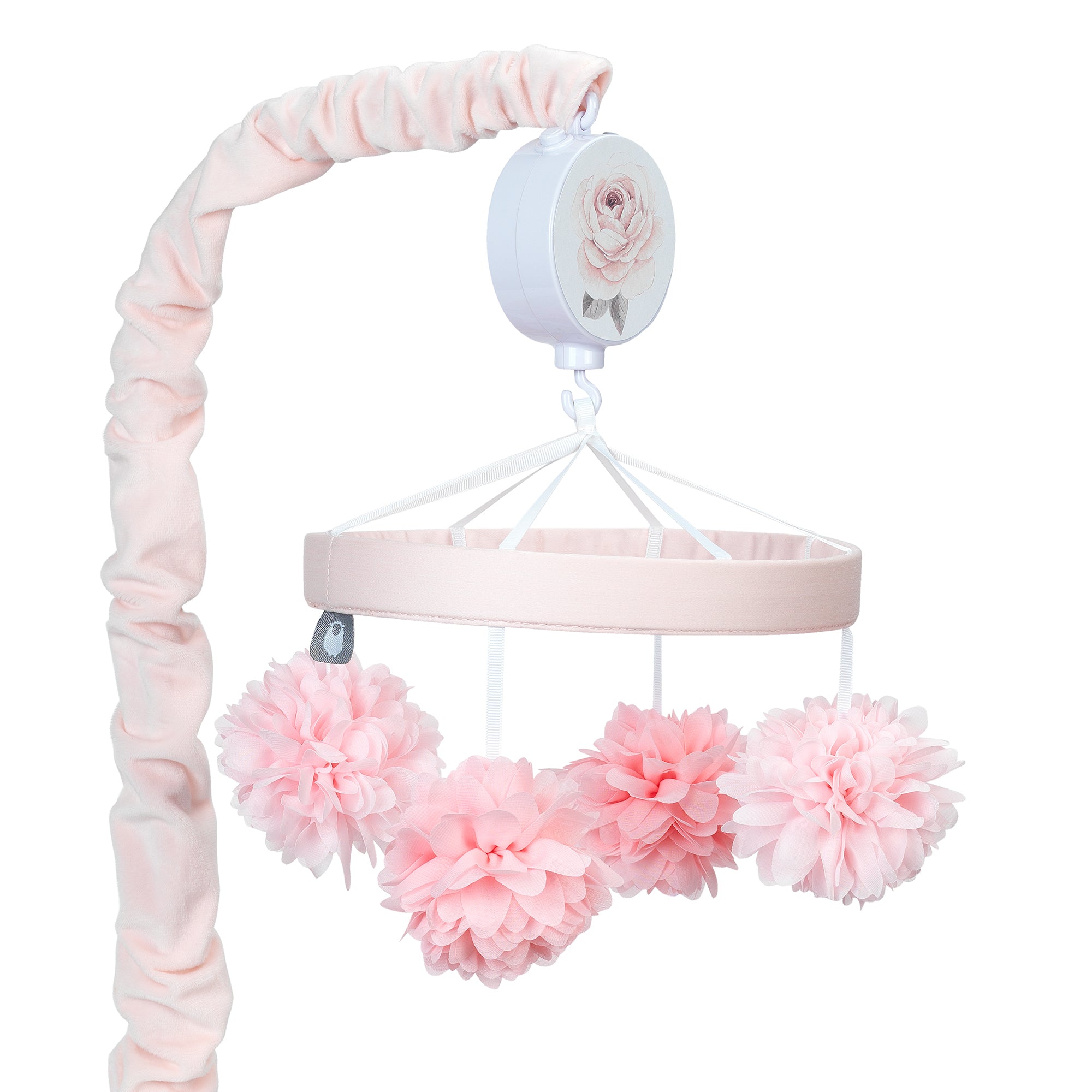 Signature Botanical Baby Pink Floral Musical Baby Crib Mobile