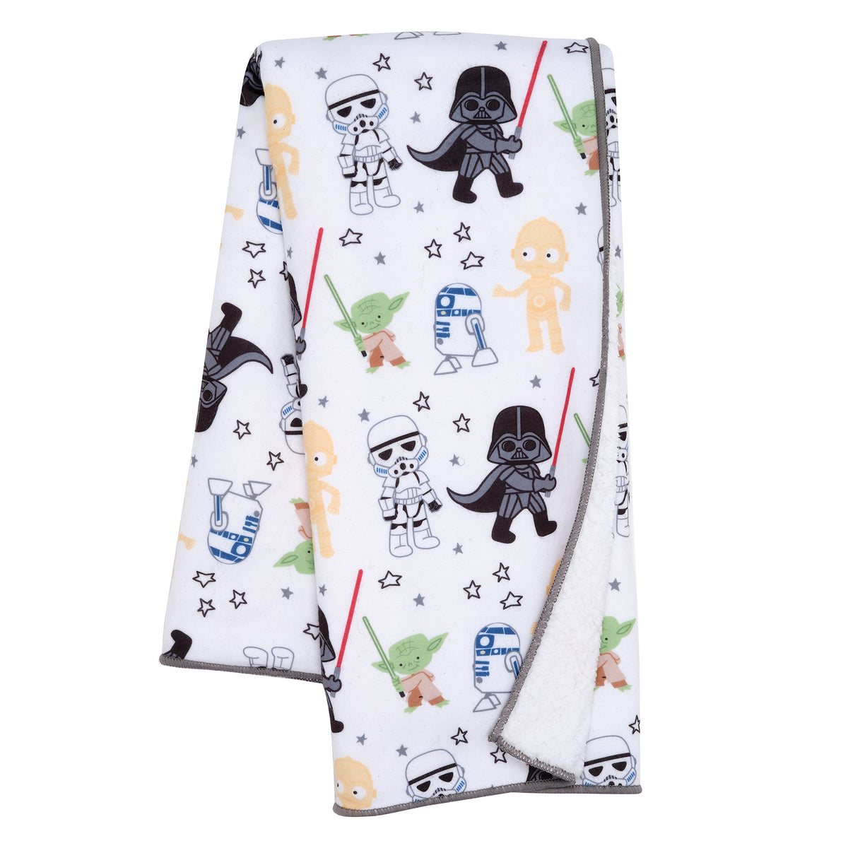 Star Wars Classic Fleece Baby Blanket Yoda Darth Vader R2 D2 C 3PO Lambs Ivy