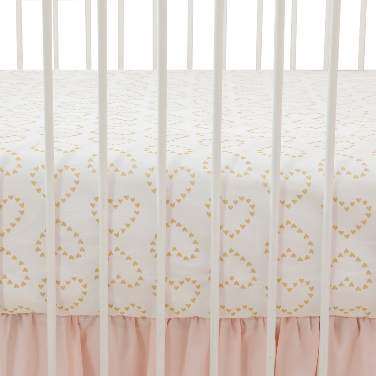 White and best sale gold crib bedding