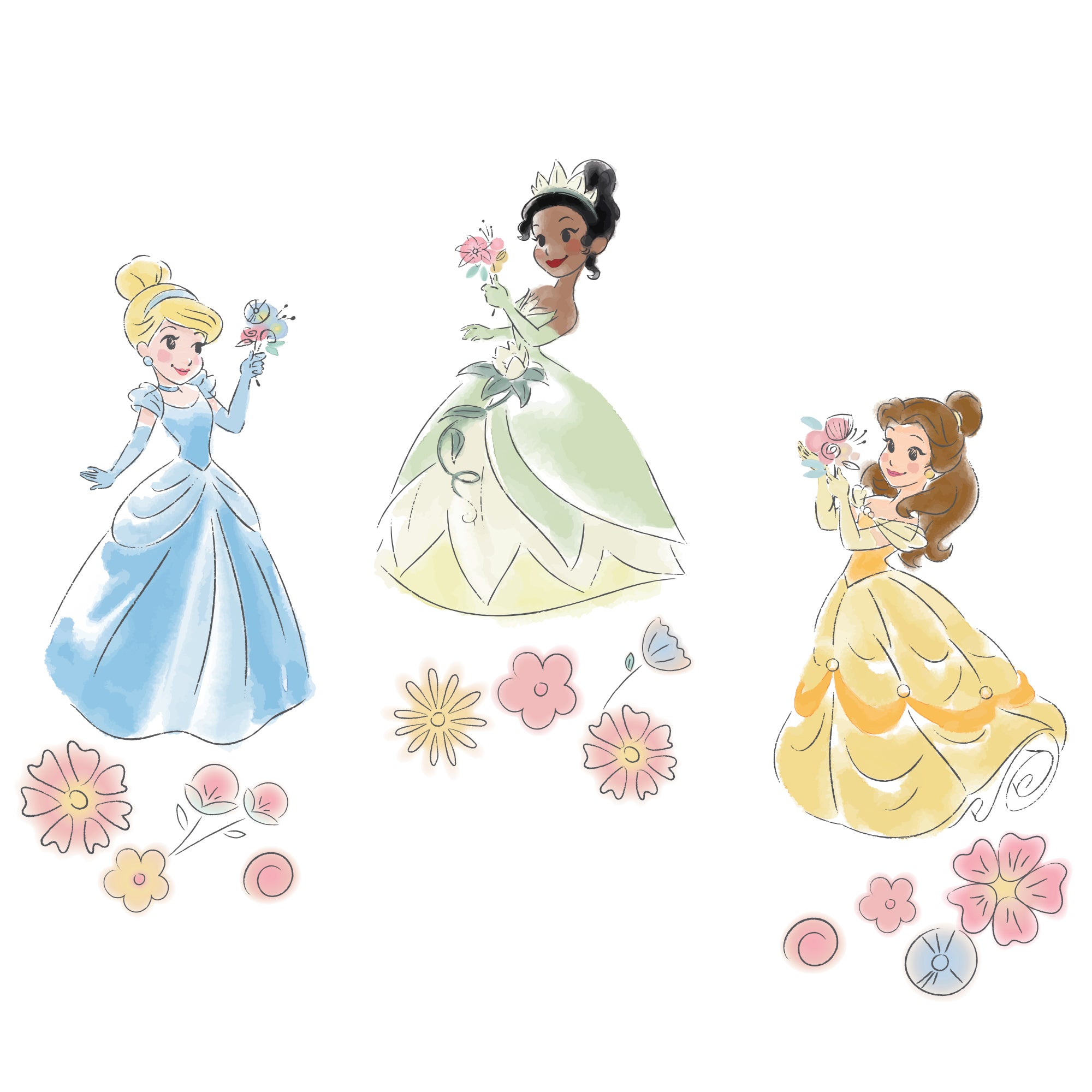 Disney Princesses Wall Decals, image size:2000x2000