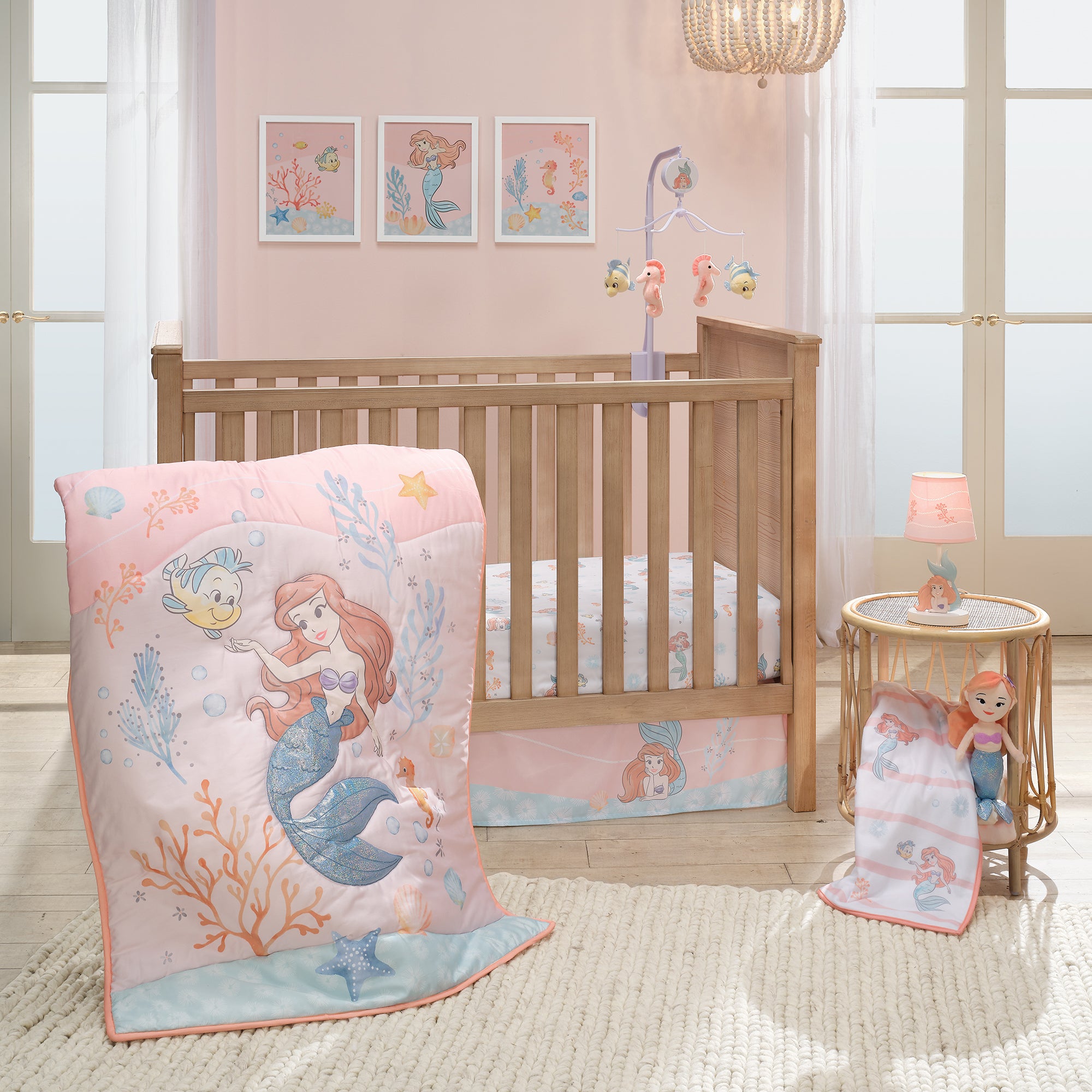 Enchanted Baby Girl Princess Cribs Set For Girl Disney Princess