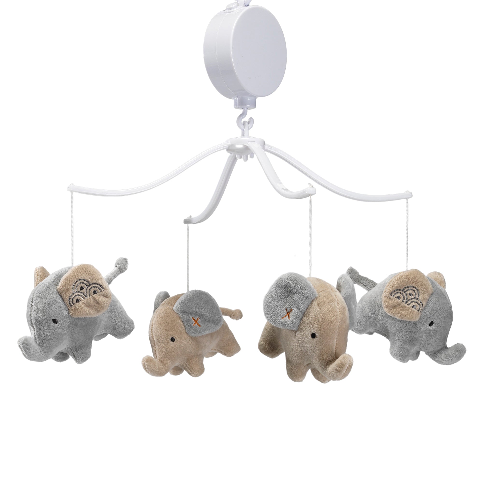 Elephant Love Musical Baby Crib Mobile Soother Toy Gray – Lambs