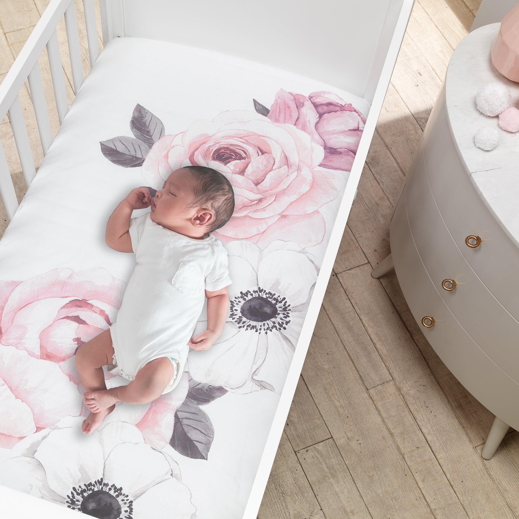 Floral Garden Cotton Fitted Crib Sheet by Lambs & Ivy