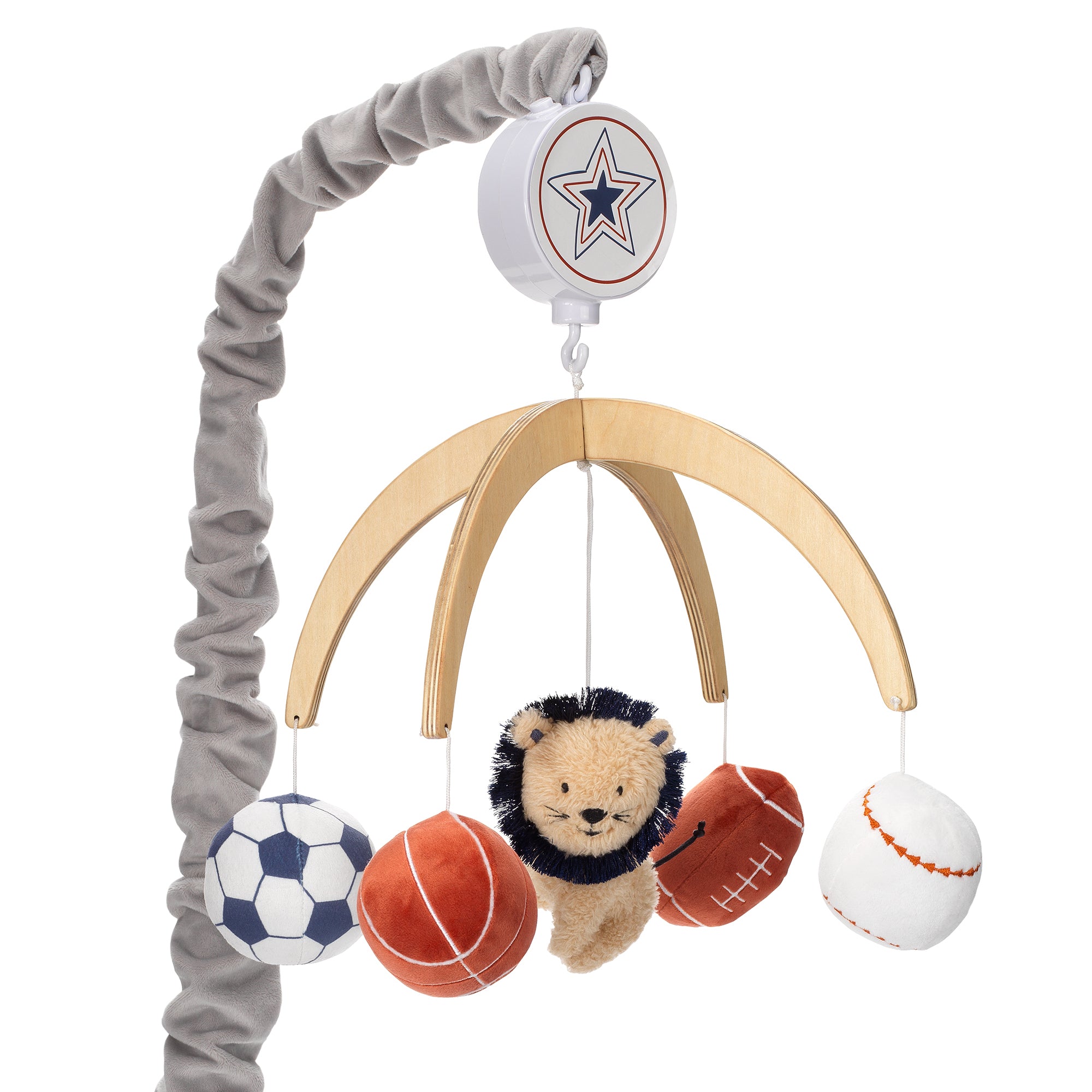 Hall of Fame Lion/Sports Balls Musical Baby Crib Mobile Soother