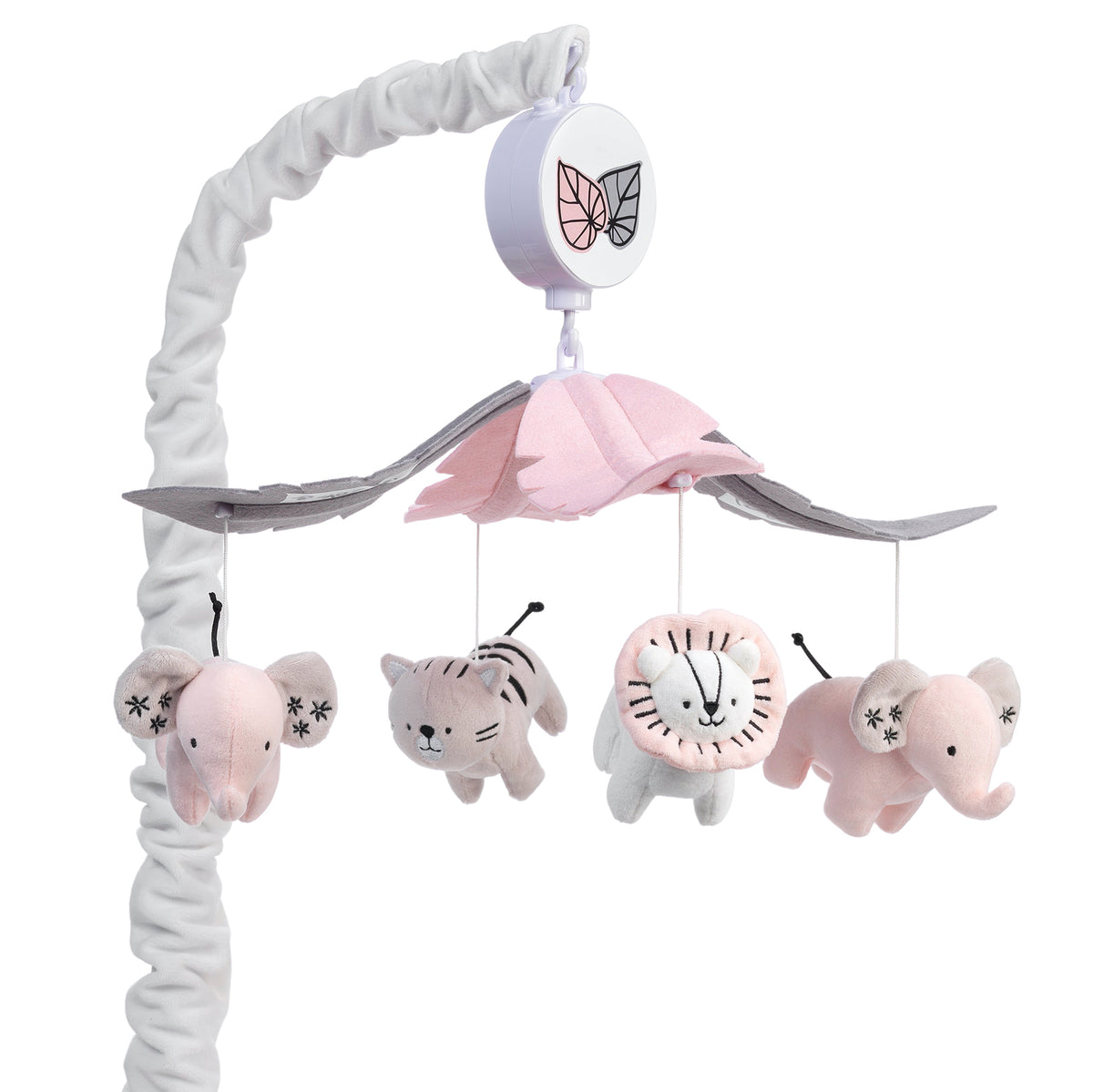 Happy Jungle Musical Baby Crib Mobile Safari Animals Soother Toy Lambs Ivy