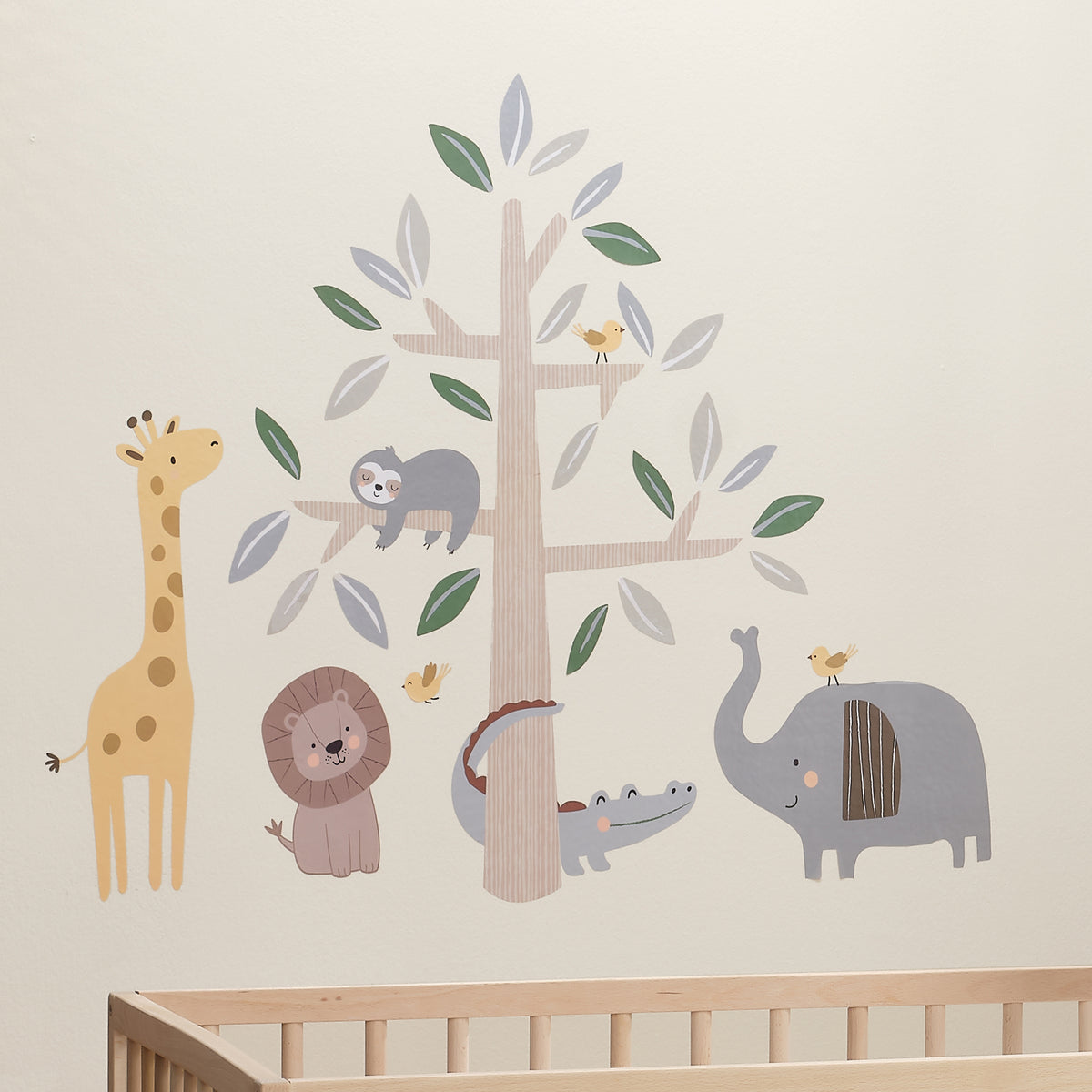 Elephant Wall Decal, Elephant buying Stickers for Nursery, Wall Decals for Kids (SG Mini Animal Full Tree Jungle Joy) SGMAFT