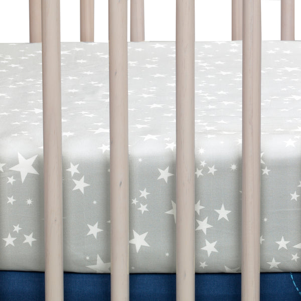 Milky Way Star Cotton Fitted Crib Sheet by Lambs & Ivy