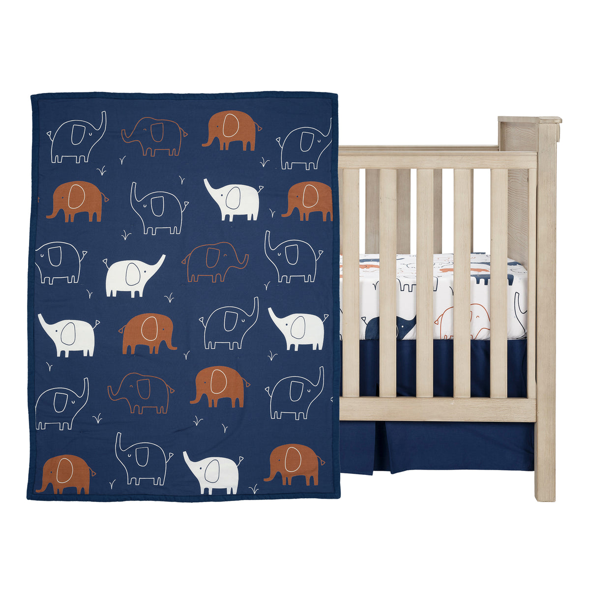 Navy blue cot cheap bedding