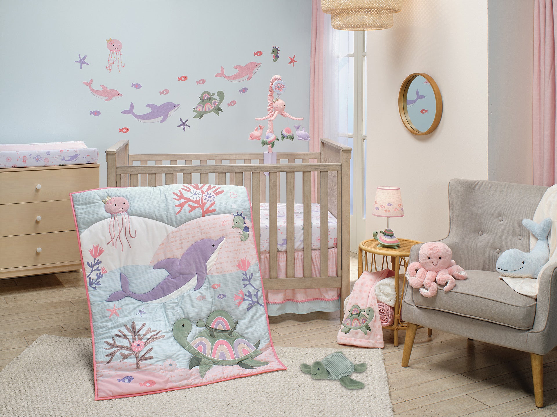 Sea Dreams Pink/Purple Underwater Theme Nursery