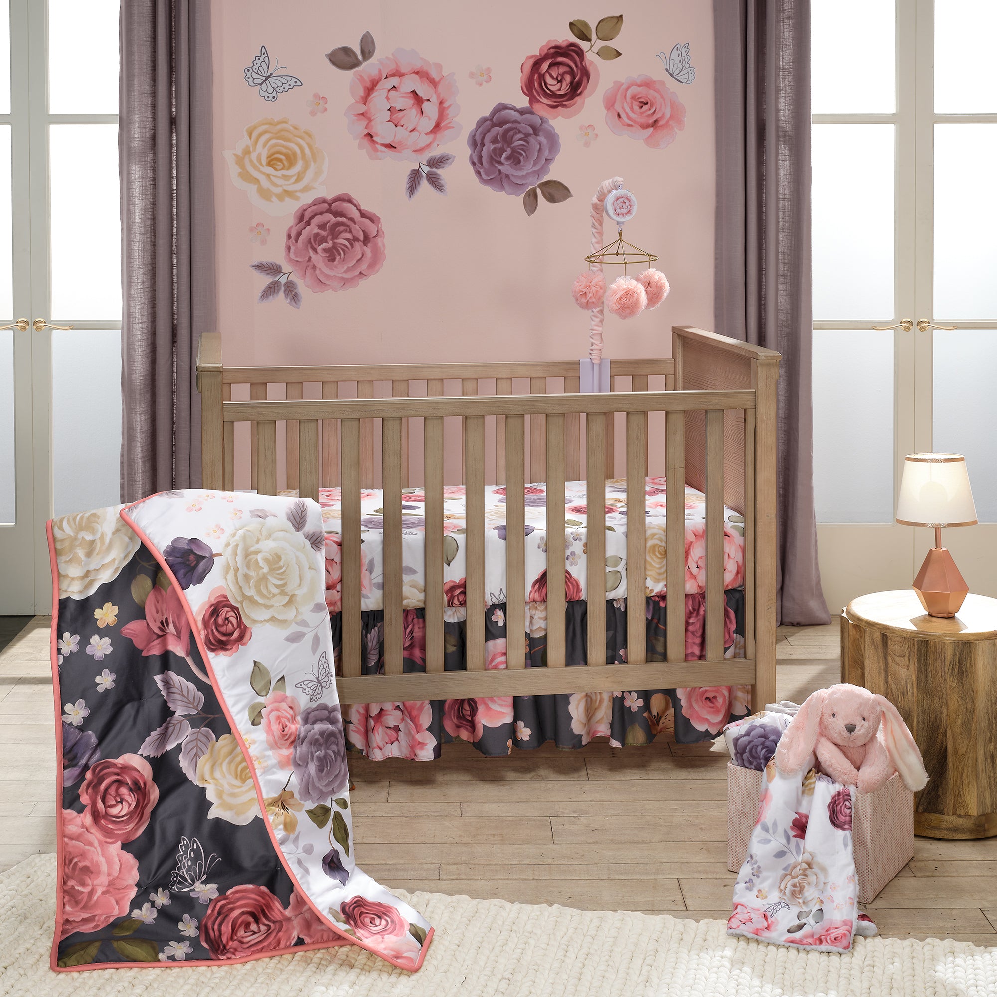 Girl Nursery Elegant Crib Bedding Sets Nursery Rhyme Toile Crib
