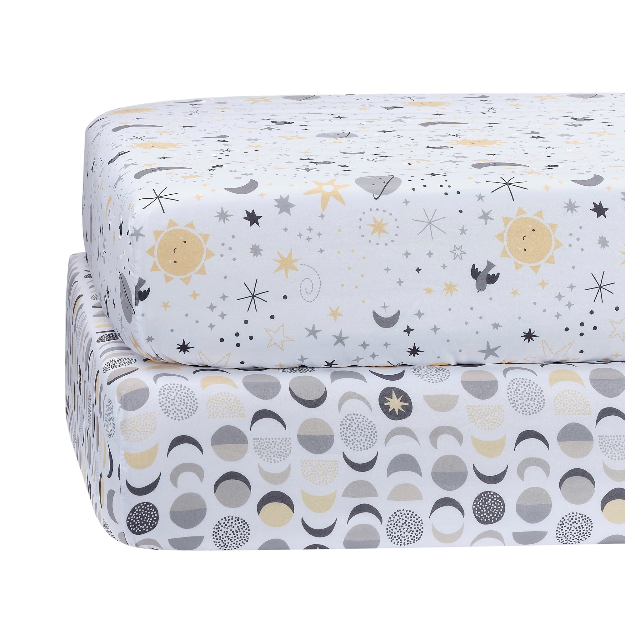 Celestial Moon/Stars 2-Pack Fitted Crib/Toddler Sheet Set – Lambs