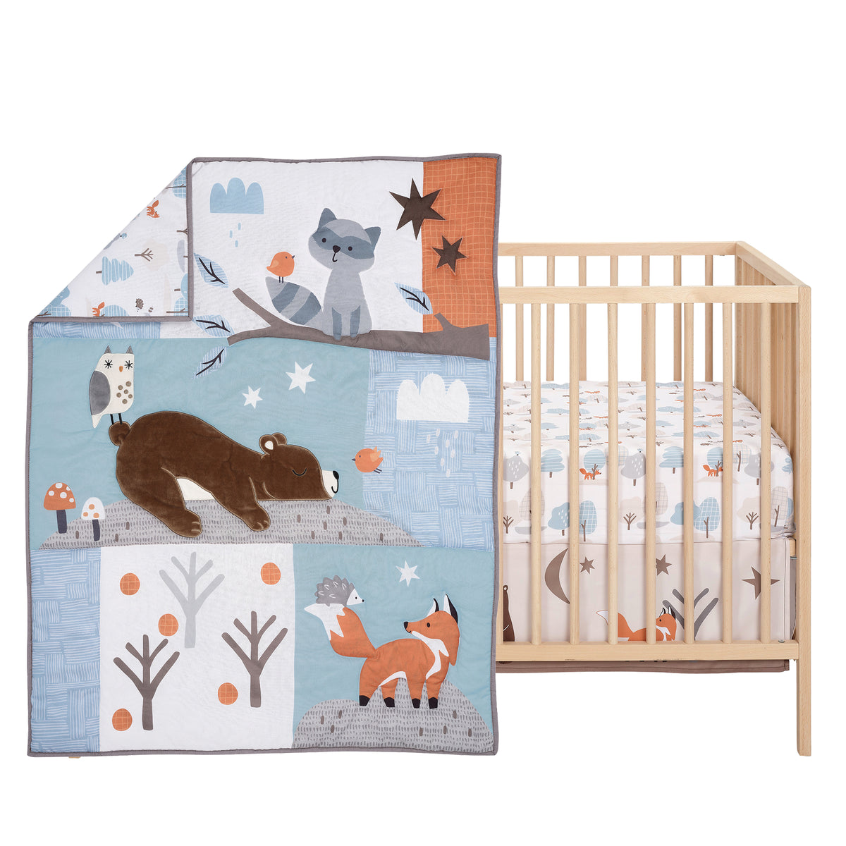 Sleepytime Bear 3 Piece Crib Bedding Set