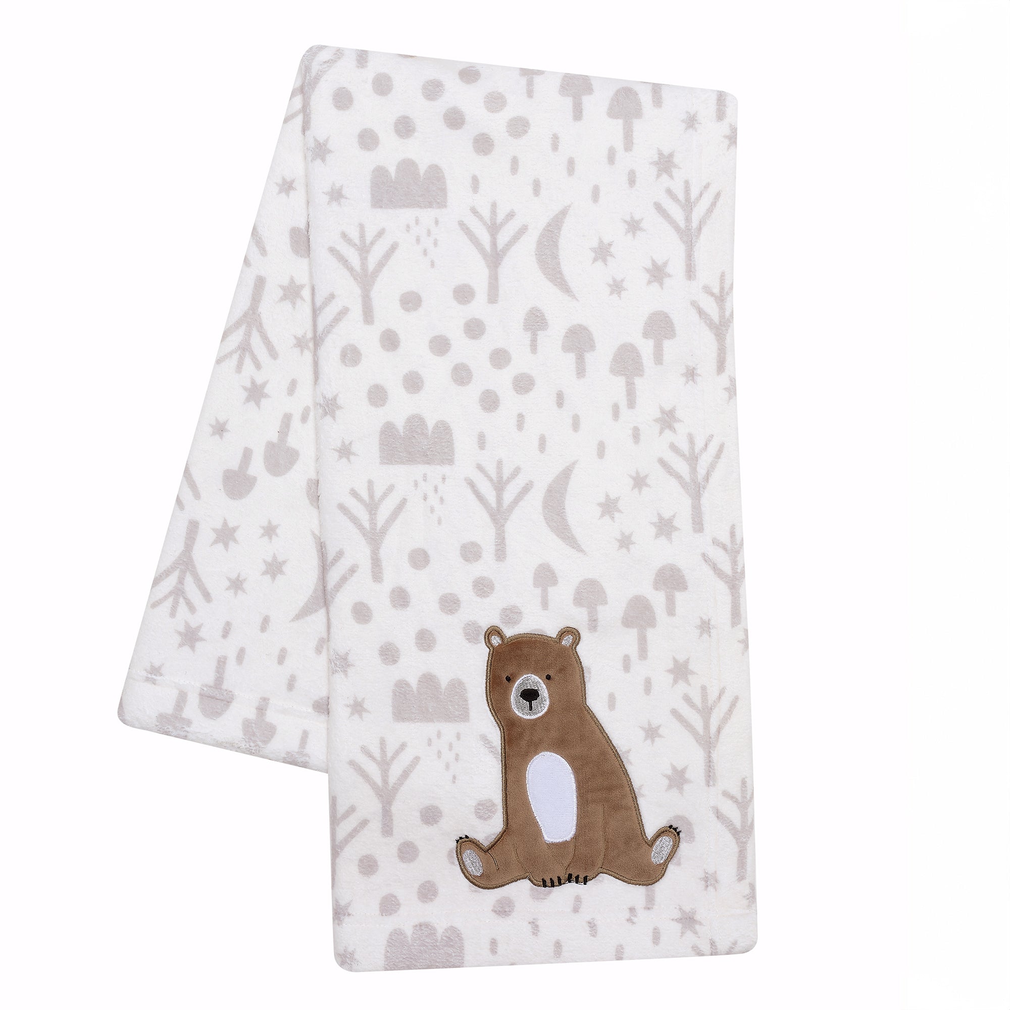 Sleepytime Bear White/Brown Soft Fleece Baby Blanket – Lambs & Ivy