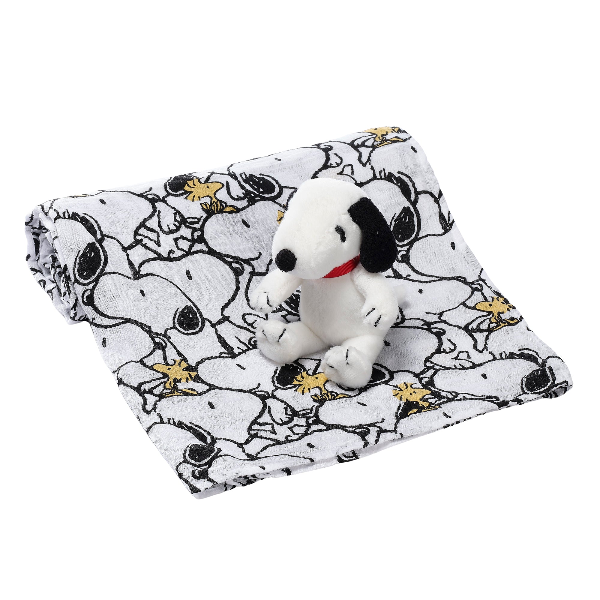Snoopy Muslin Swaddle Blanket & Mini Plush Newborn Baby Gift Set  display picture 1