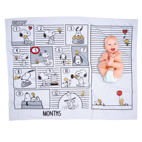 Snoopy Milestone Baby Blanket by Lambs & Ivy