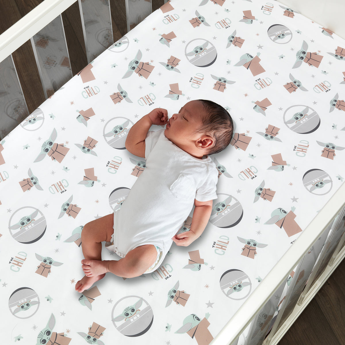 Star Wars Grogu Bamboo & Friends Fitted Crib Sheet Standard by Little Sleepies