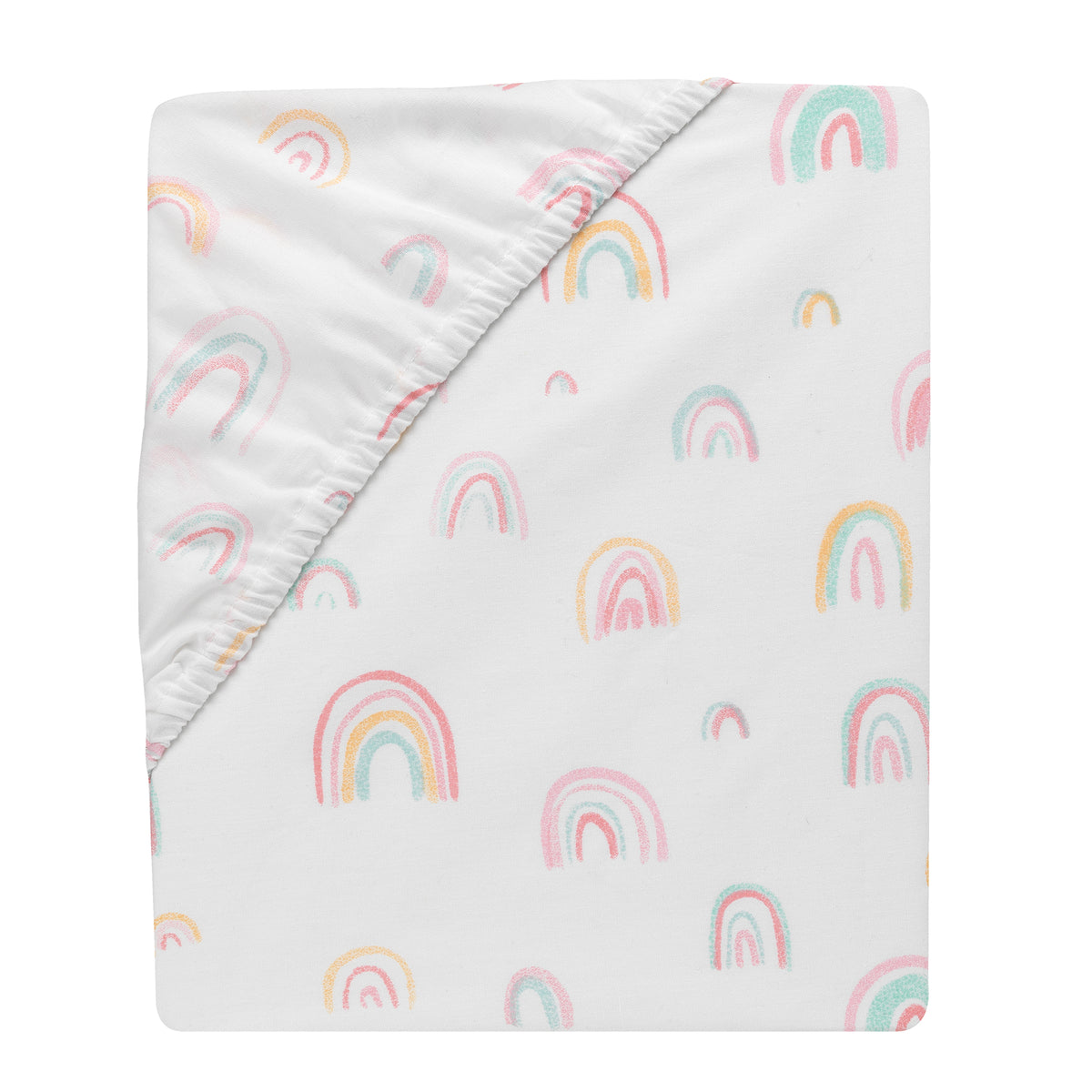 Watercolor Pastel Rainbow 100 Cotton Baby Fitted Crib Sheet Lambs Ivy