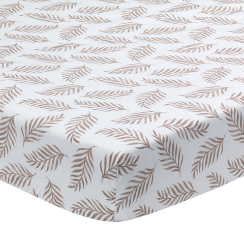 Signature Leaf Print Organic Cotton Fitted Crib Sheet by Lambs & Ivy
