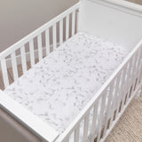 Signature Gray Marble Organic Cotton Fitted Crib Sheet by Lambs & Ivy
