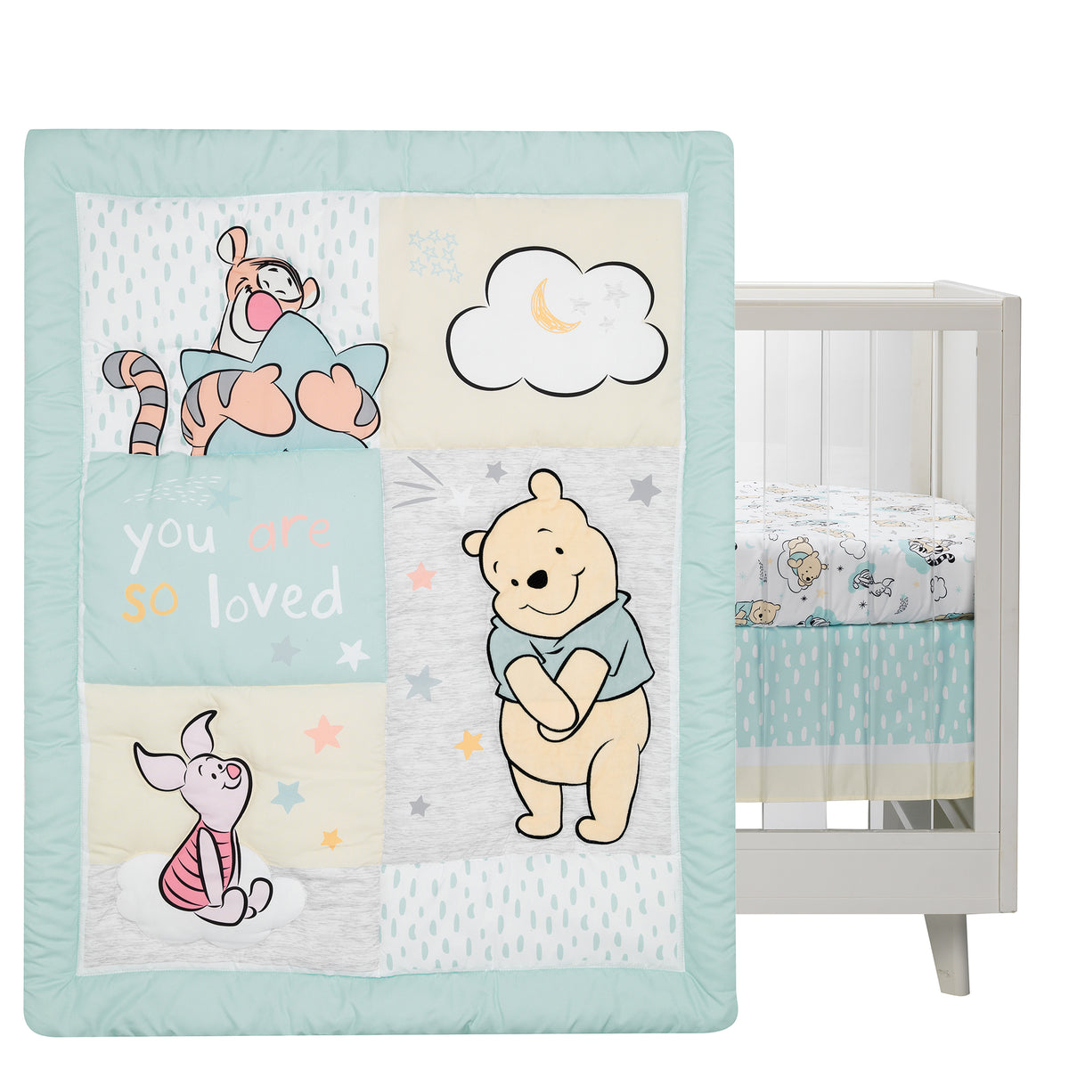 Disney Baby Winnie the Pooh Hugs 3 Piece Nursery Crib Bedding Set Lambs Ivy