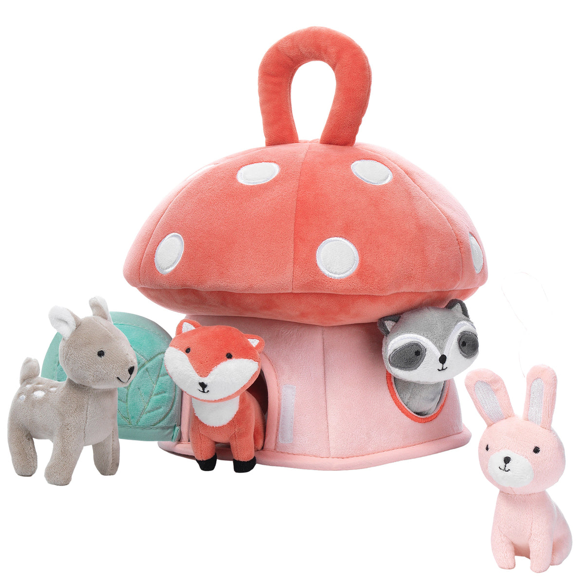 Interactive Plush Mushroom House with Stuffed Animal Toys – Lambs & Ivy