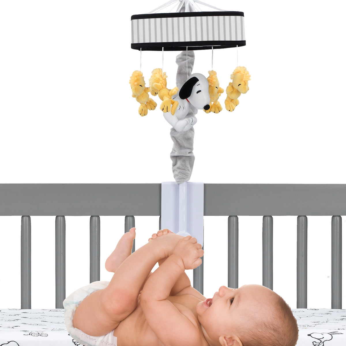 Classic Snoopy & Woodstock Musical Baby Crib Mobile Soother Toy – Lambs &  Ivy