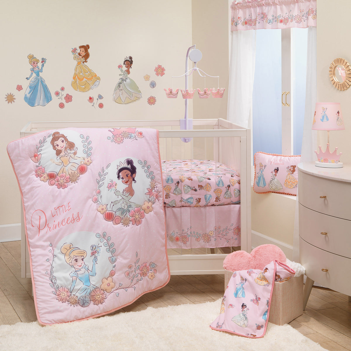 Disney Princesses 3-Piece Nursery Baby Crib Bedding Set - Pink – Lambs & Ivy