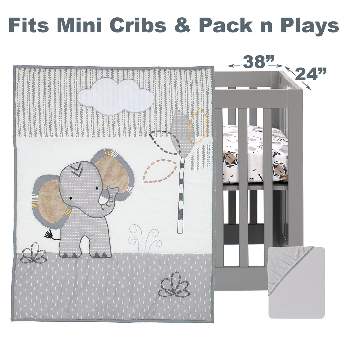 Silly Safari Quilt Kit for Beginners Bright Animals Baby Bedding Blank