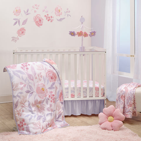 Lavender Floral 3-Piece Crib Bedding Set by Bedtime Originals