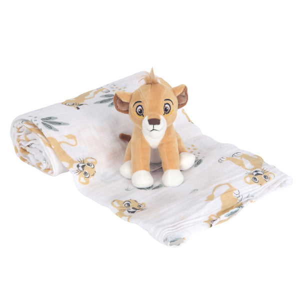 Lion King Swaddle Blanket & Plush Gift Set by Lambs & Ivy