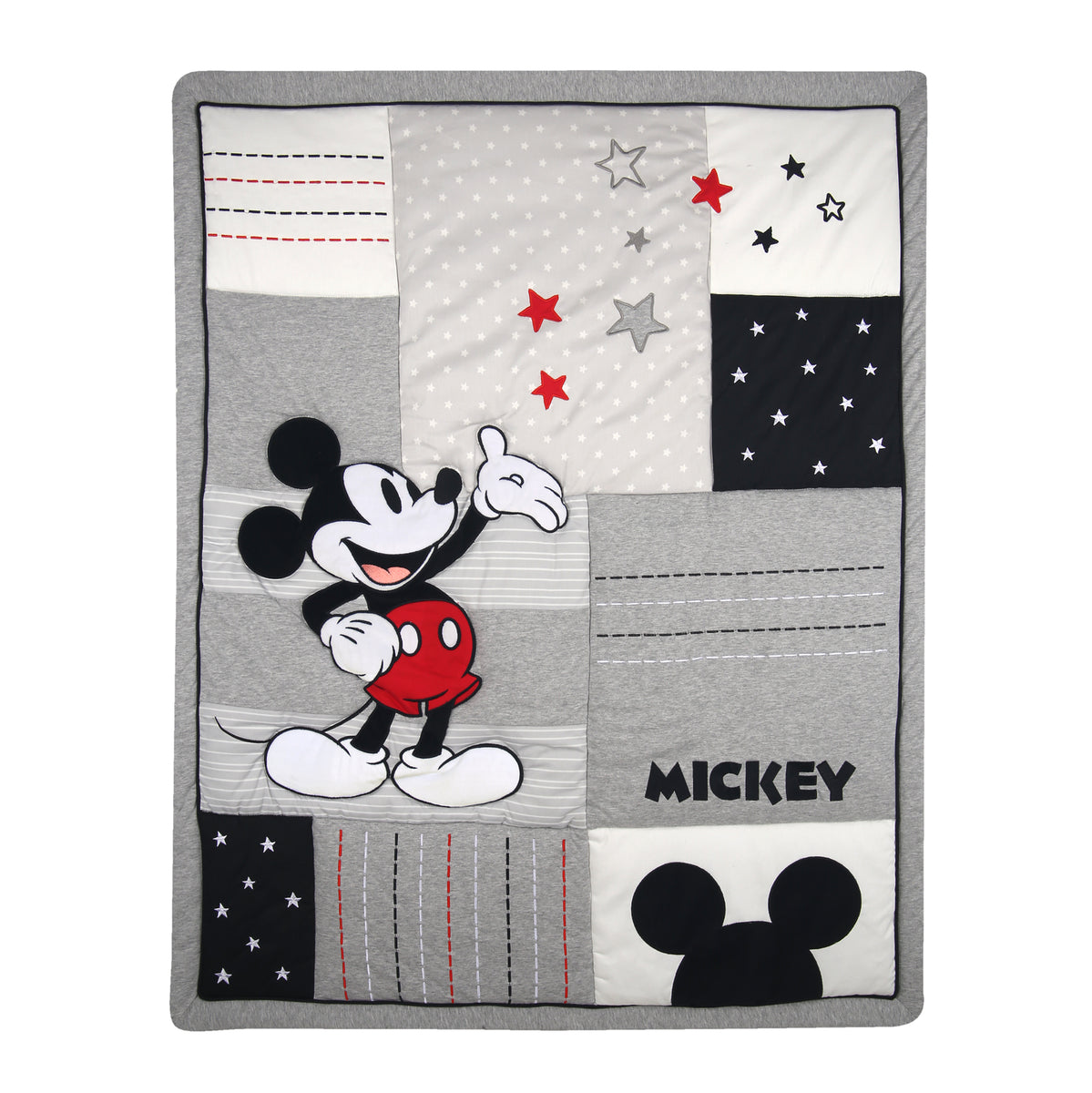 Lambs and Ivy Disney Baby Magical Mickey Mouse Decorative Throw Pillow in  Black, Red, Gray and White