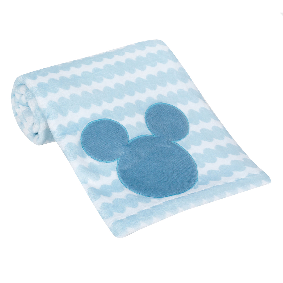 Disney Baby MICKEY MOUSE Blue/White Fleece Appliqued Baby Blanket – Lambs &  Ivy