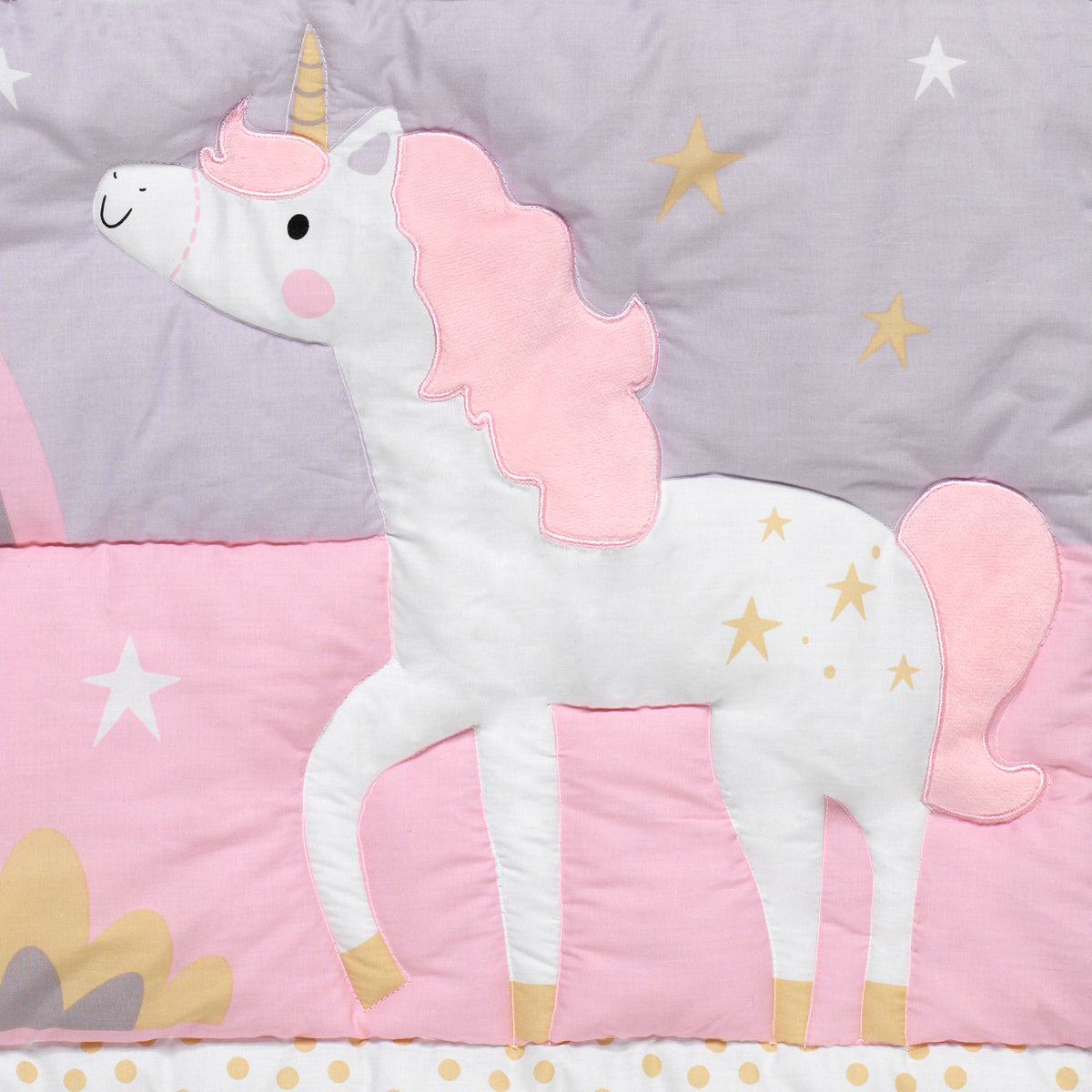 Bedtime Originals Rainbow Unicorn Pink/Purple/White Stars Fleece