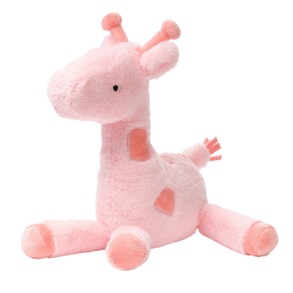 Taggies Pink Green Giraffe Plush Velour Baby Blanket Soft Hard to