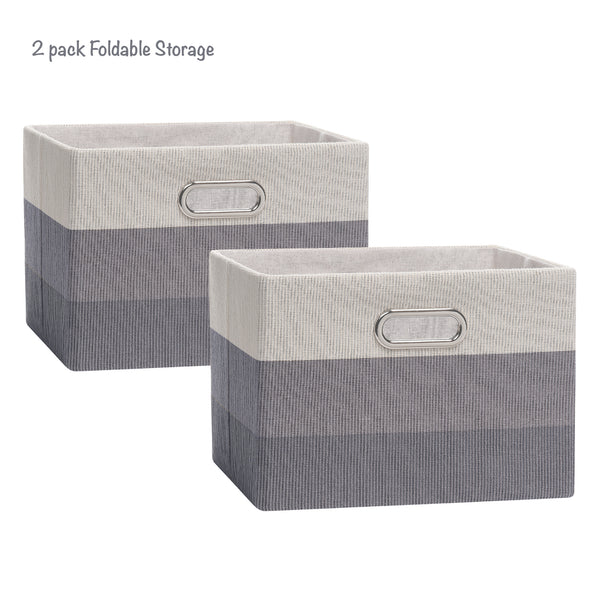 Gray Ombre Collapsible Storage Basket - 2 Pack by Lambs & Ivy