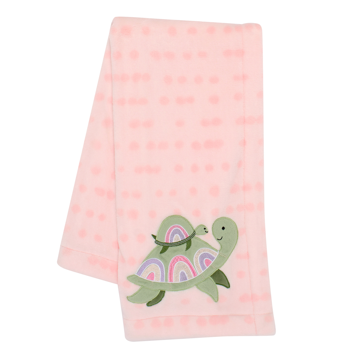pink baby blanket with turtle