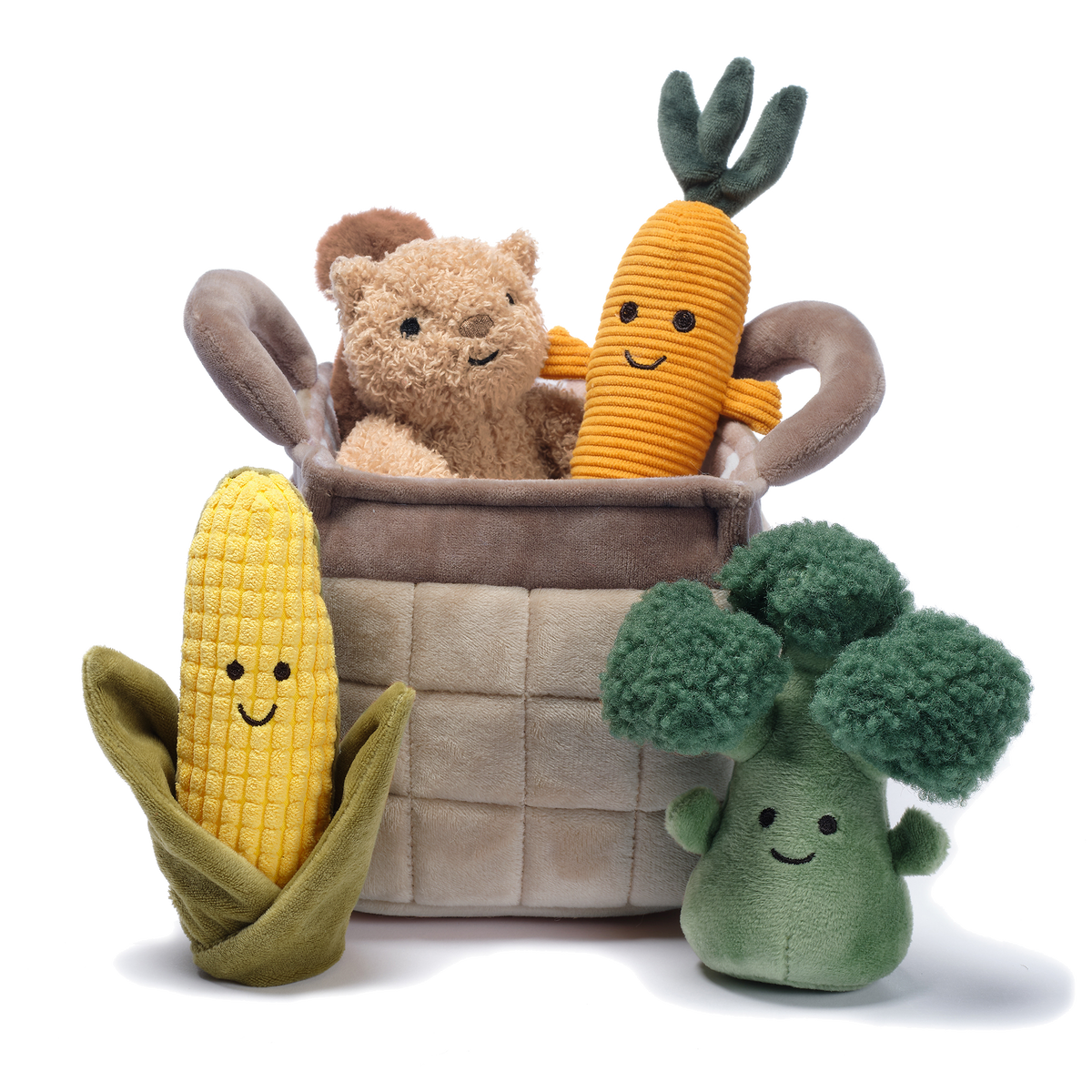 veggie basket plush play set